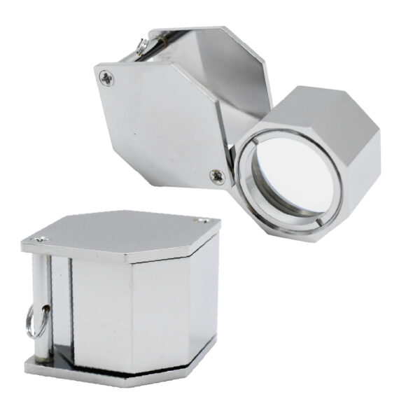 Lupa hexagonal  21 mm con cromado genuino