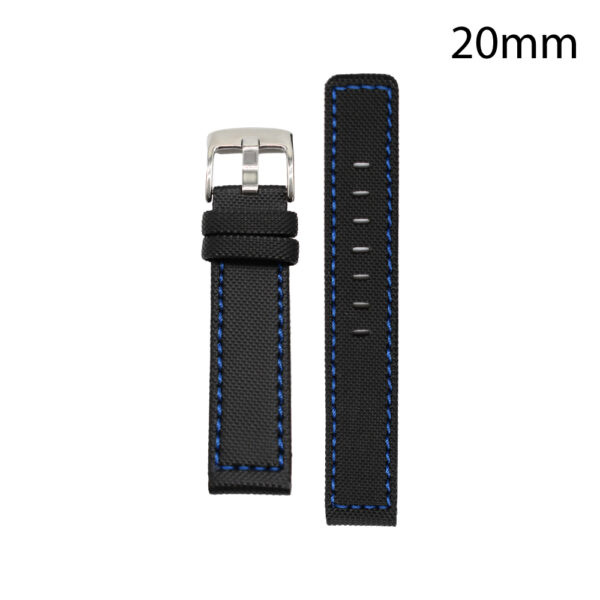 CORREA NEOPRENO NEGRA COST.AZUL VALENCIA 20 MM