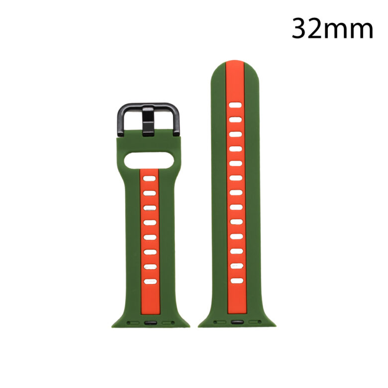 RJ70155_ CORREA SMART SILICONA VERDE-ROJA TEXAS 32MM