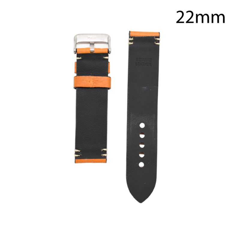 RJ70179__ CORREA PIEL NARANJA BURGOS 22MM