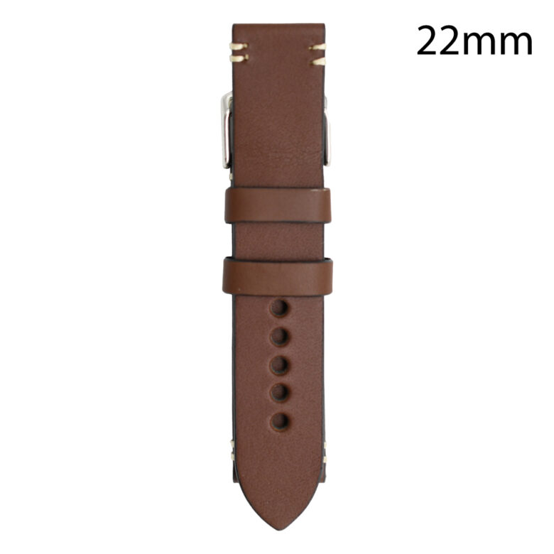 RJ70182 CORREA PIEL MARRON OSCURO BURGOS 22MM