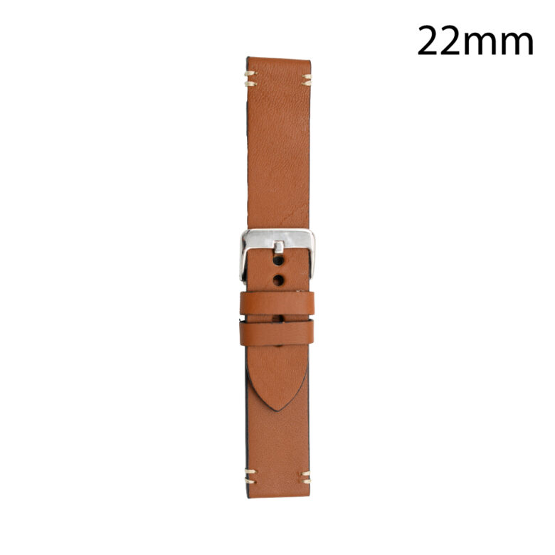 RJ70183 CORREA PIEL MARRON CLARO BURGOS 22MM