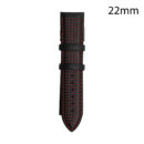 RJ70188 CORREA PIEL NEGRA COST.ROJA CADIZ 22 MM