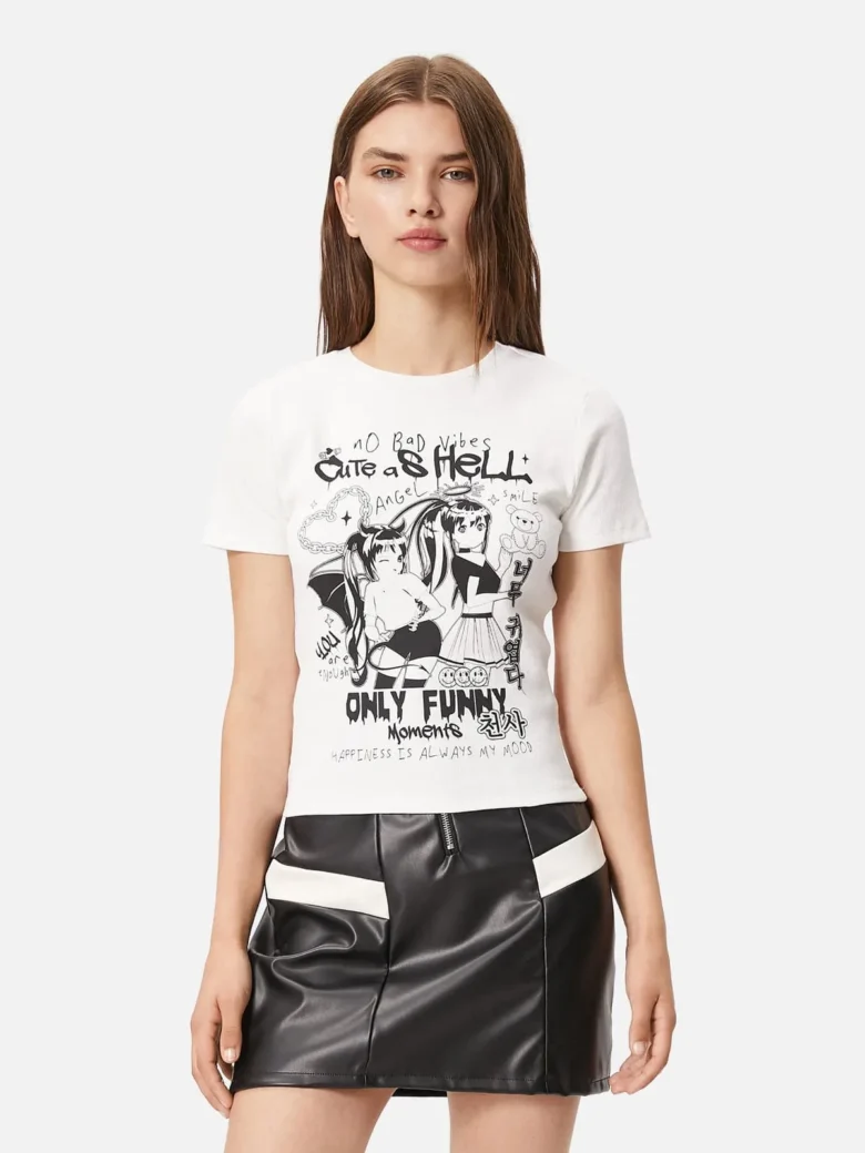 Anime T-Shirt Printed Short Sleeve 1 Anime T-Shirt Printed Short Sleeve