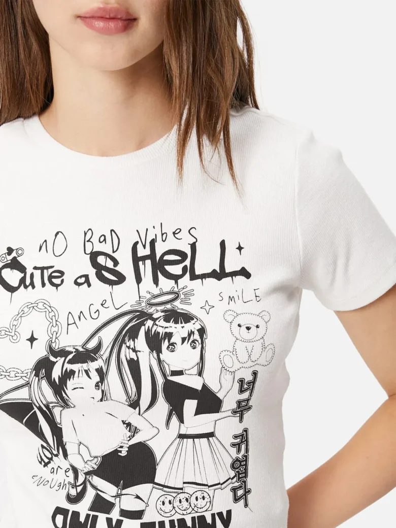 Anime T-Shirt Printed Short Sleeve 2 Anime T-Shirt Printed Short Sleeve