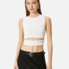 Short-Fit Sporty Round Neck T-shirt - White 3 Short-Fit Sporty Round Neck T-shirt - White