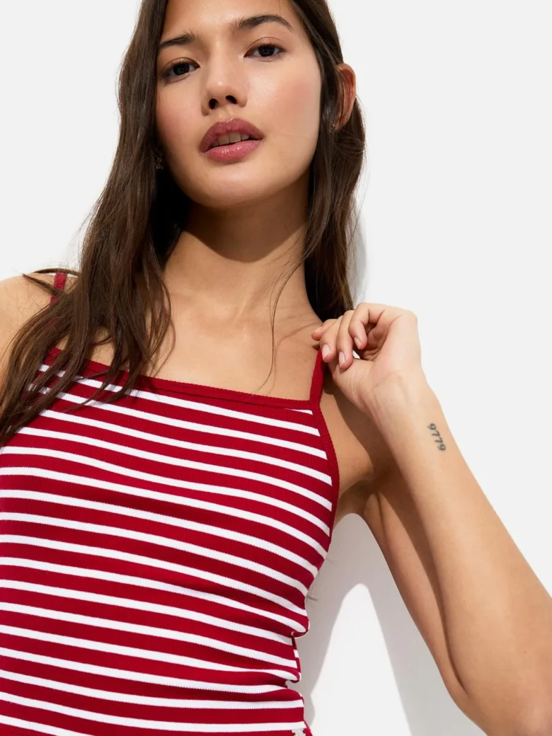 Short Striped Strappy Top 2 Short Striped Strappy Top