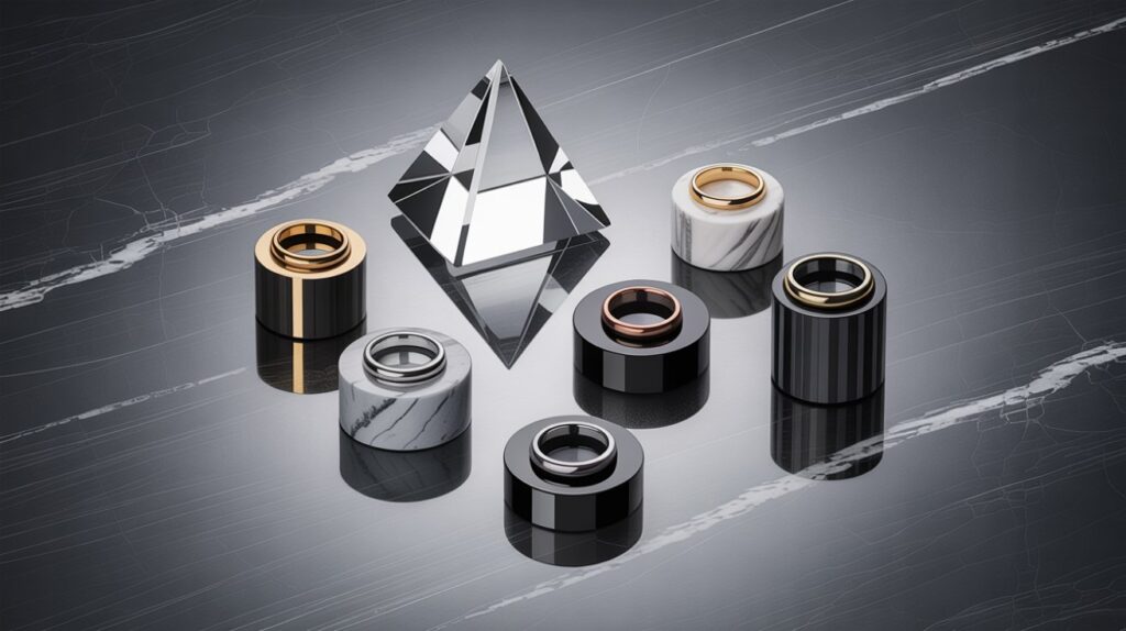 Porta anillos de diseño exclusivo y acrílico de alta gama, el insumo secreto para una exhibición de joyas profesional y de lujo en Chile