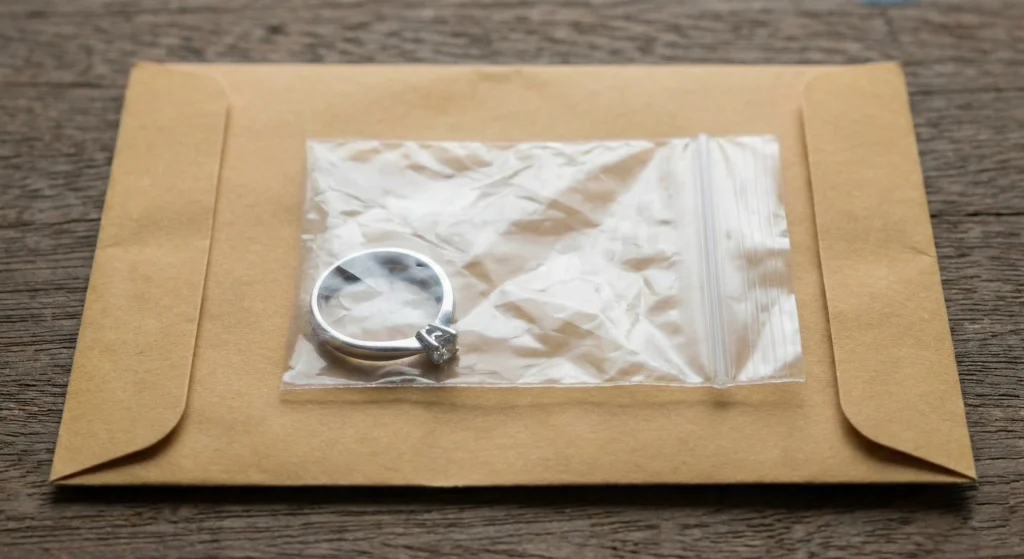 Comparativa entre bolsa informal y caja de joyas de lujo